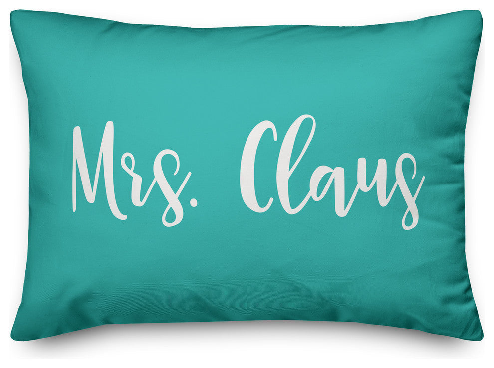Mrs. Claus, Teal 14x20 Lumbar Pillow