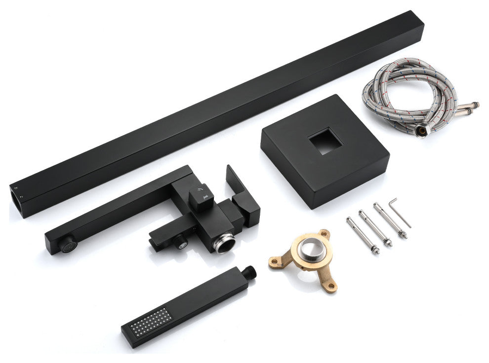 Freestanding Tub Shower Claw Foot Faucet With Handheld Spout, Matte Black