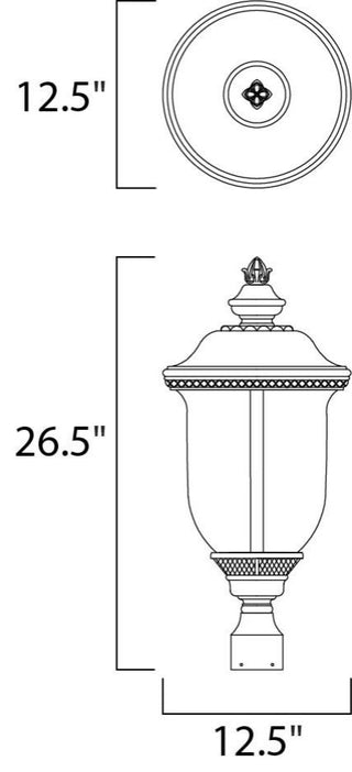 Maxim Carriage House VX 3-Light Outdoor Post Lantern - 40420WGOB