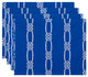 18"x14" Tom Foolery, Stripe Print Placemat, Blue, Set of 4