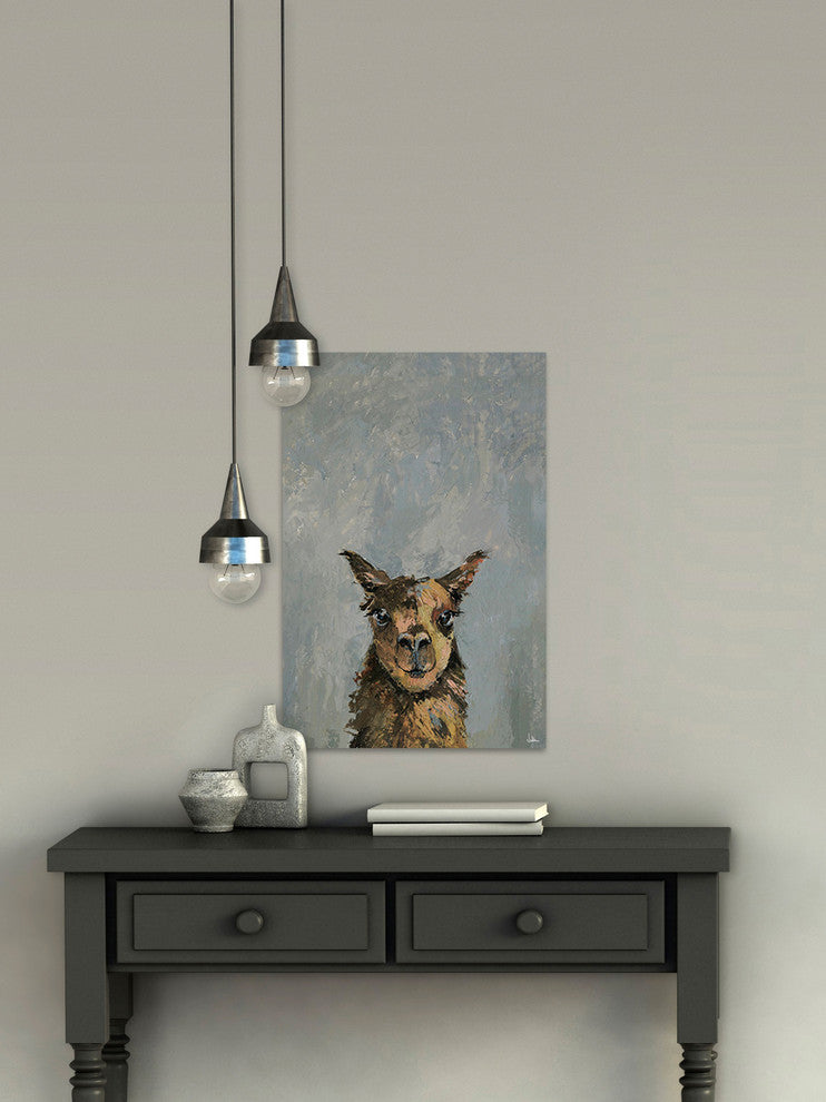 "Naughty Llama" Painting Print on Wrapped Canvas, 30"x45"