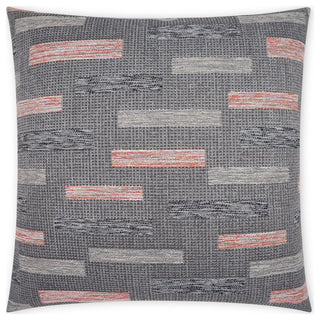 Outdoor Blockweave Pillow - Coral