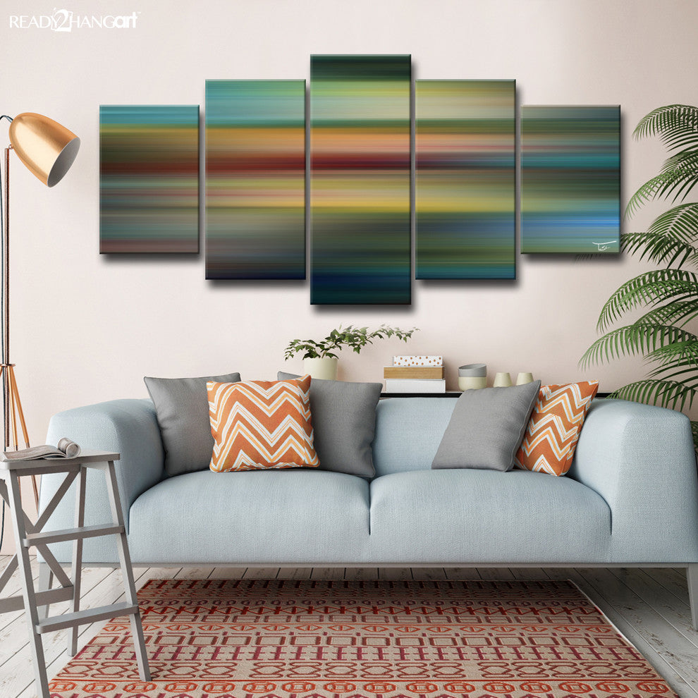 Ready2Hangart  'Blur Stripes Lvii' By Tristan Scott Canvas Art Set, 5 Panels