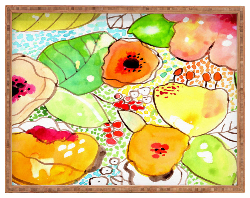 Deny Designs Cayenablanca Organic Flowers Rectangular Tray