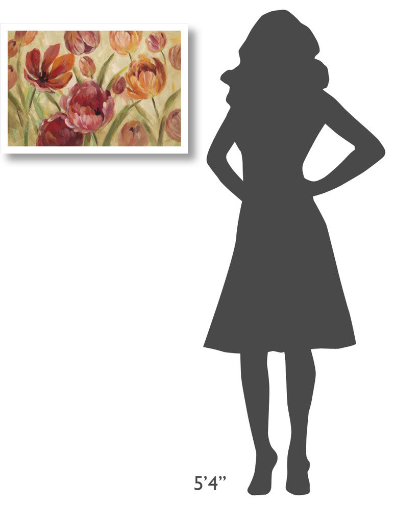 "Expressive Tulips Neutral" Digital Paper Print by Silvia Vassileva, 26"x18"