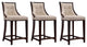 Manhattan Comfort Fifth 26" Faux Leather Counter Stool in Cream (Set of 3)