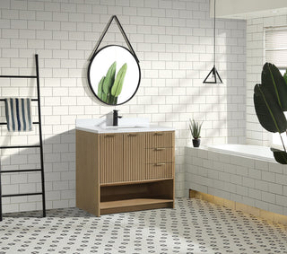 Ari Kitchen and Bath San Diego Bath Vanity, Oak, 36", Freestanding