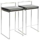 Lumisource Fuji Counter Stool, Set Of 2, Black