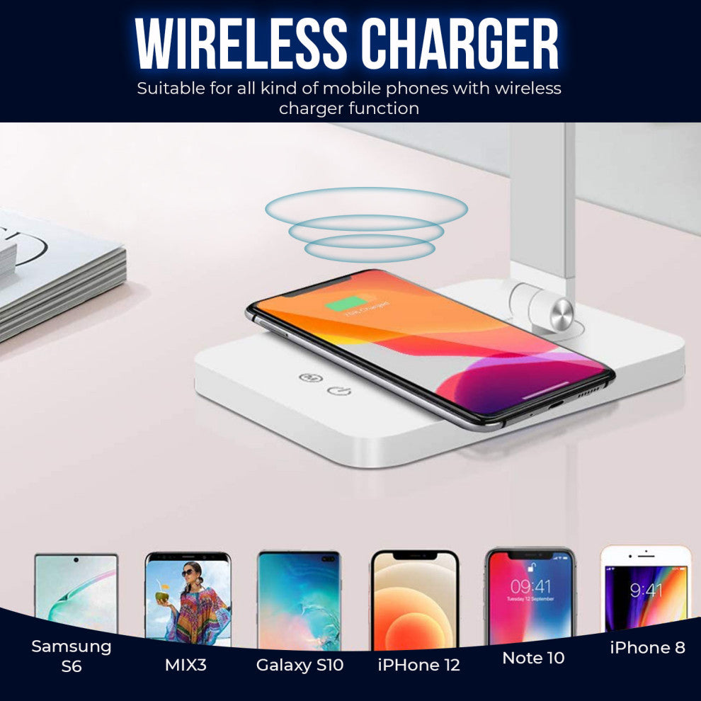 WBM Smart LED Table Lamp With Wireless Charger
