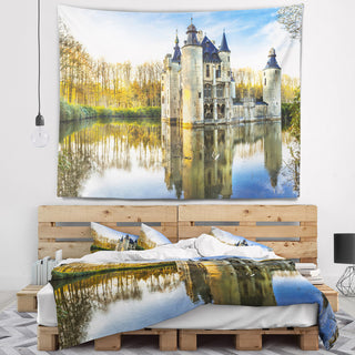 Fairytale Medieval Castles Landscape Wall Tapestry, 60"x50"