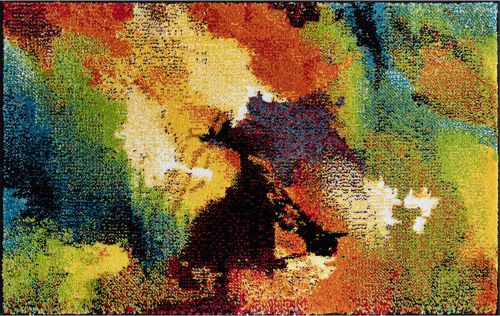 Vida Contemporary Abstract Multi-Color Scatter Mat Rug, 2'x3'