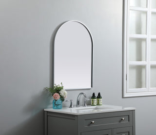 Metal Frame Arch Mirror 22X30 Inch, Silver