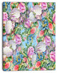Pink Flower Pattern on Blue, Floral Canvas Art print, 30"x40"