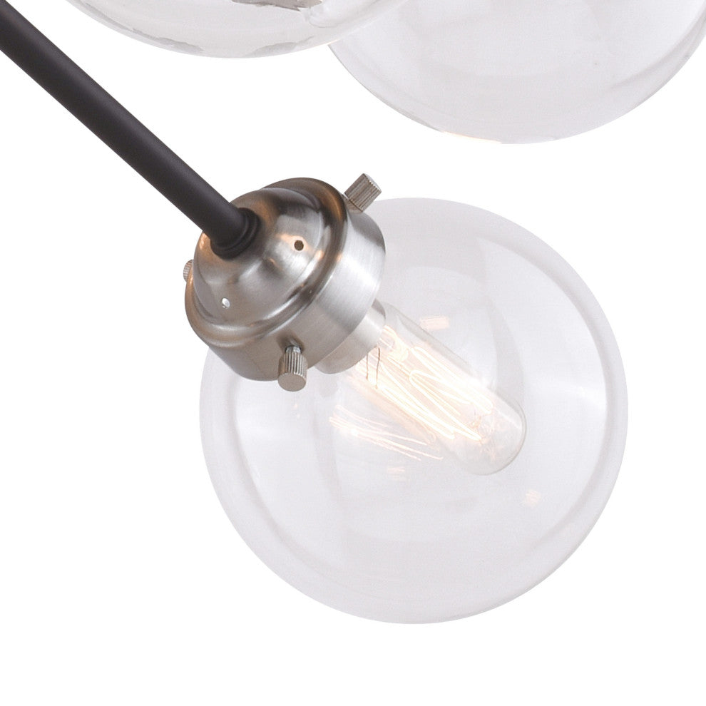 Orbit 30" 9-Light Semi-Flush Mount Satin Nickel And Oil Rubbed Bronze