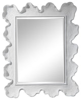 Uttermost Sea Coral Coastal Glass and Resin Mirror in Matte White