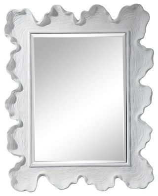 Uttermost Sea Coral Coastal Glass and Resin Mirror in Matte White