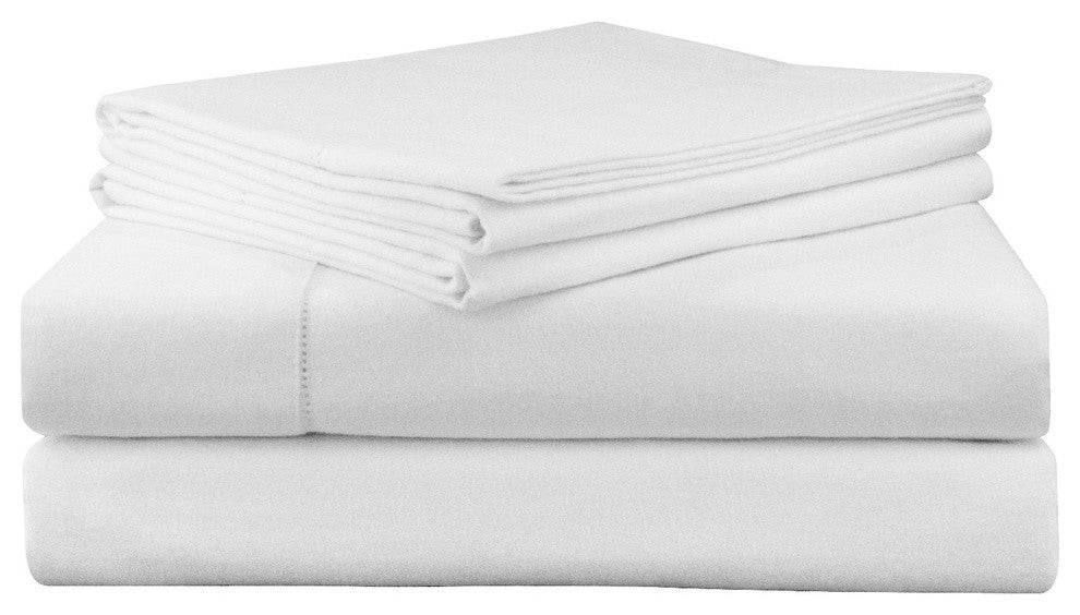 Pointehaven 200 GSM Flannel Sheet Set, Snow White, King