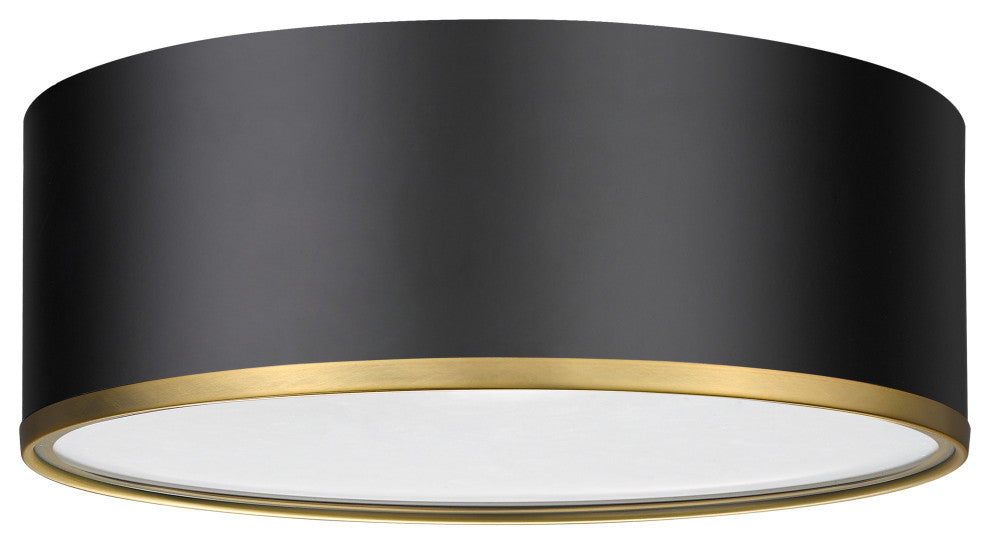 Zlite 2303F3-MB-RB 3-Light Flush Mount, Matte Black
