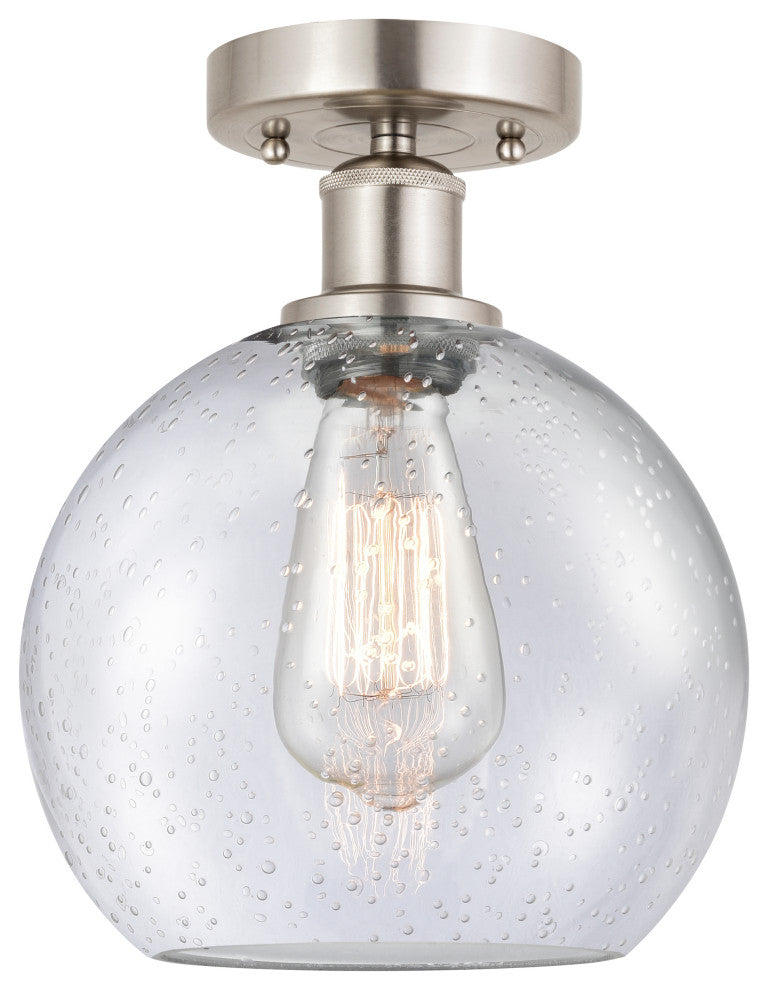 Innovations 616-1F-SN-G124-8 1 Light Semi-Flush Mount, Brushed Satin Nickel