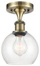 Innovations 516-1C-AB-G122-6 1 Light 6" Semi-Flush Mount, Antique Brass