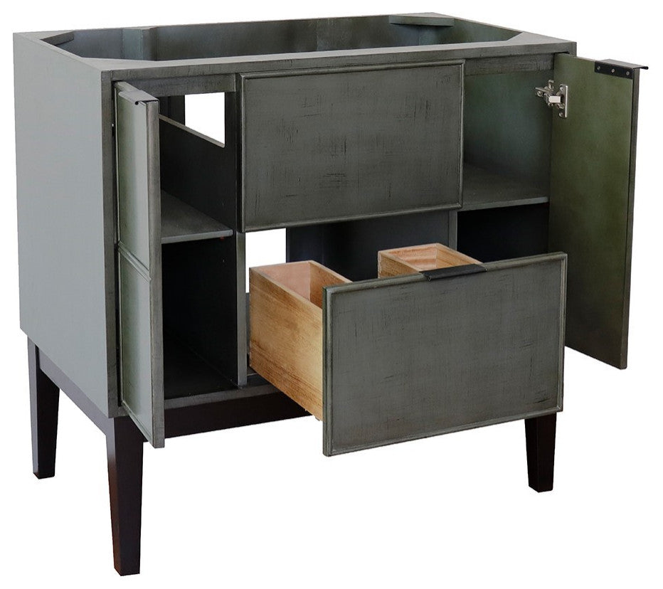 36" Single Vanity, Linen Gray Finish - Cabinet Only