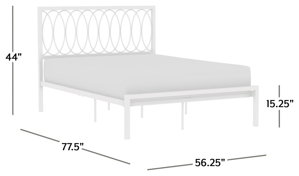 Hillsdale Naomi Metal Geometric Interlocking Ring Design Full Platform Bed