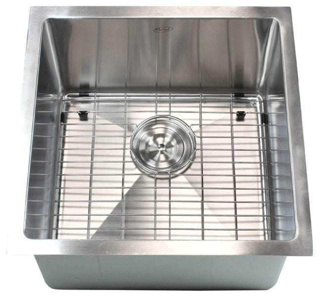Stainless Steel Undermount Single Bowl Kitchen/Bar/Prep Sink, Brushed Stainless