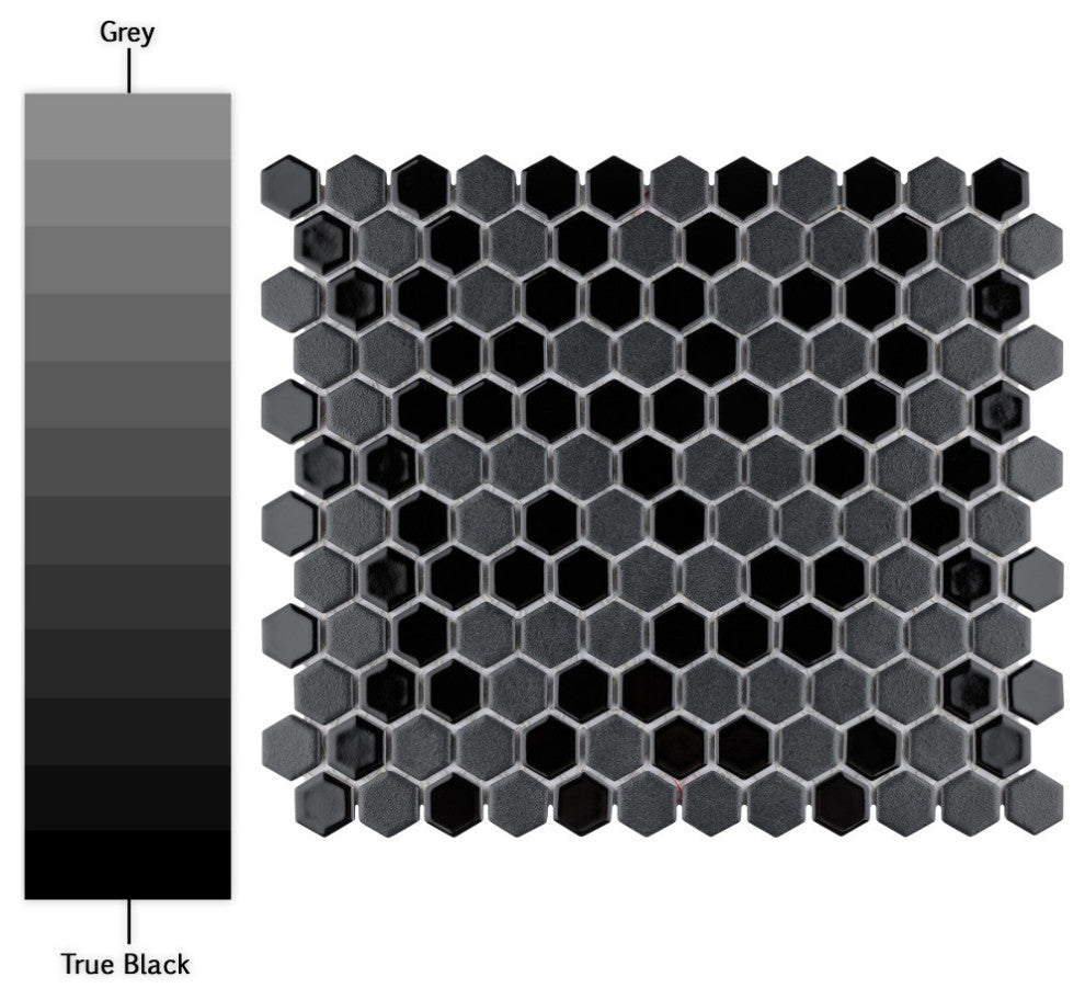 Citi Hex Black Porcelain Floor and Wall Tile