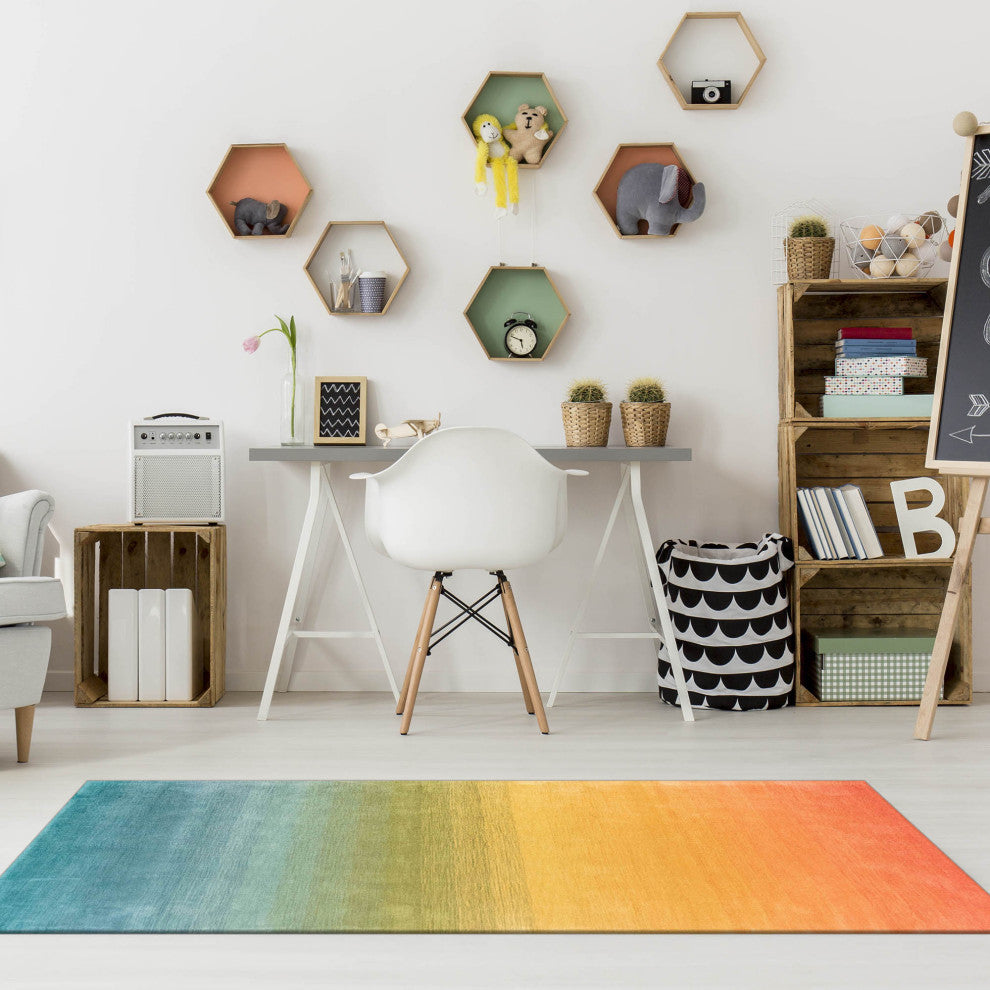 Arca Ombre Indoor Rug, Rainbow, 3'6"x5'6'