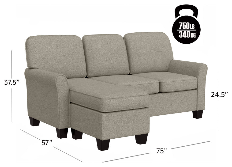 Hillsdale Lorena Upholstered , Greige, Sofas and Loveseats