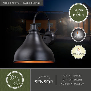 Delano 13" Outdoor Wall Light Oil Burnished Bronze and Light Gold