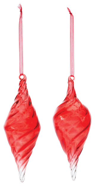 Swirl Glass Drop Ornament, 12-Piece Set