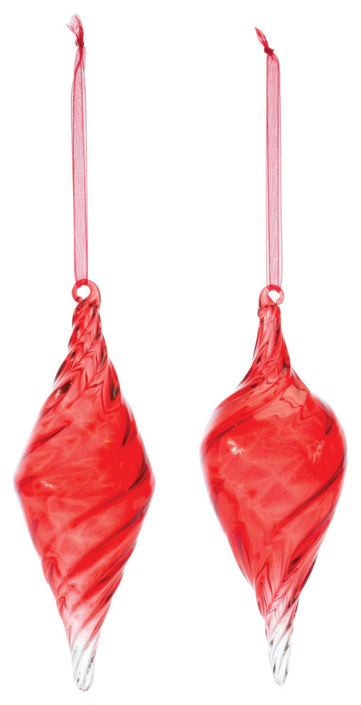 Swirl Glass Drop Ornament, 12-Piece Set