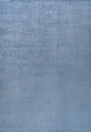 Haze Solid Low-Pile Runner Rug, Blue, 9 X 12
