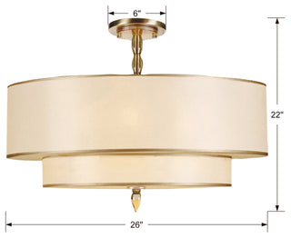 Crystorama Lighting Group 9507_CEILING Luxo 5 Light 26"W - Satin Nickel