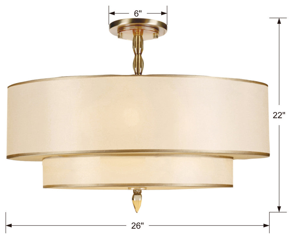 Crystorama Lighting Group 9507_CEILING Luxo 5 Light 26"W - Satin Nickel