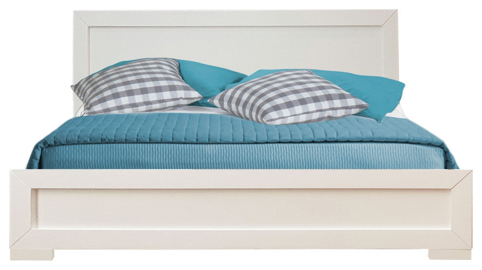 White Wood Twin Platform Bed