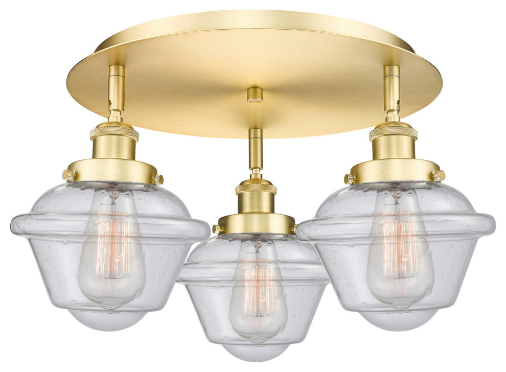 Innovations Lighting 916-3C-8-19 Oxford Flush Oxford 3 Light 19"W - Matte Black