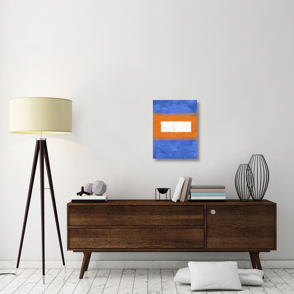 "Blue And Orange Abstract Theme 1" Fine Art Print