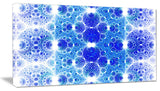 Exotic Blue Fractal Crescent Pattern, Abstract Art on Canvas, 40x20