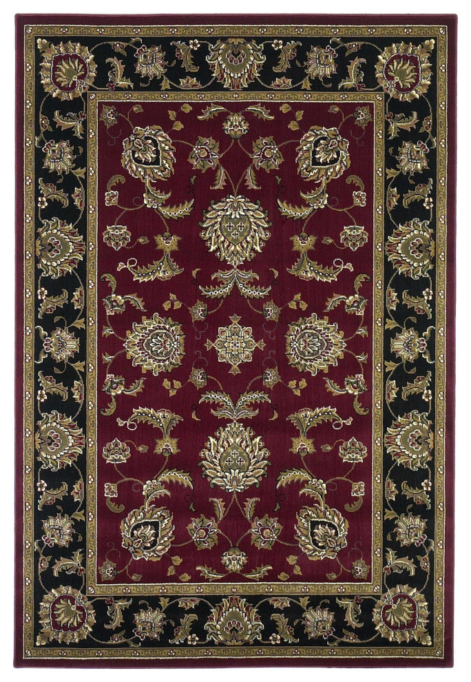 HomeRoots 7' x 10' Polypropylene Red or Black Area Rug