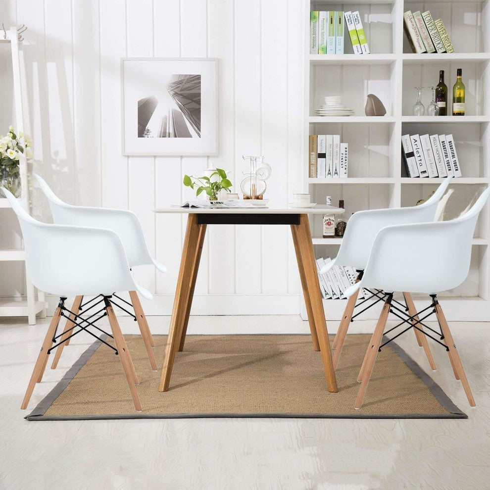 Eiffel Style Lounge Chairs Kitchen Chairs Set of 4 Arms Dining Chair