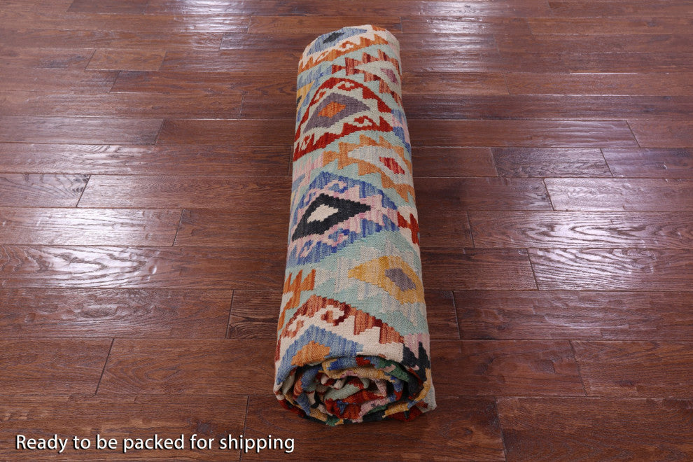 10' 0" X 13' 1" Kilim Flat Weave Wool On Wool Rug - Q12537
