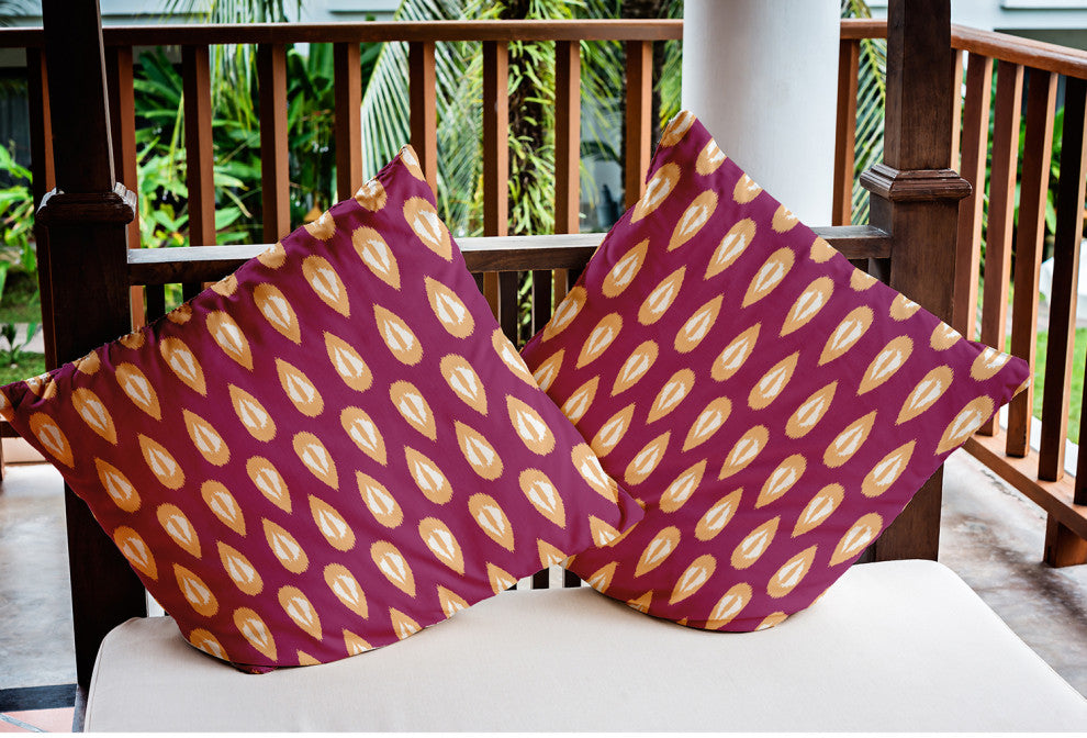 18" x 18" Ikat Tears Indoor/Outdoor Polyester Throw Pillow, Dusty Rose