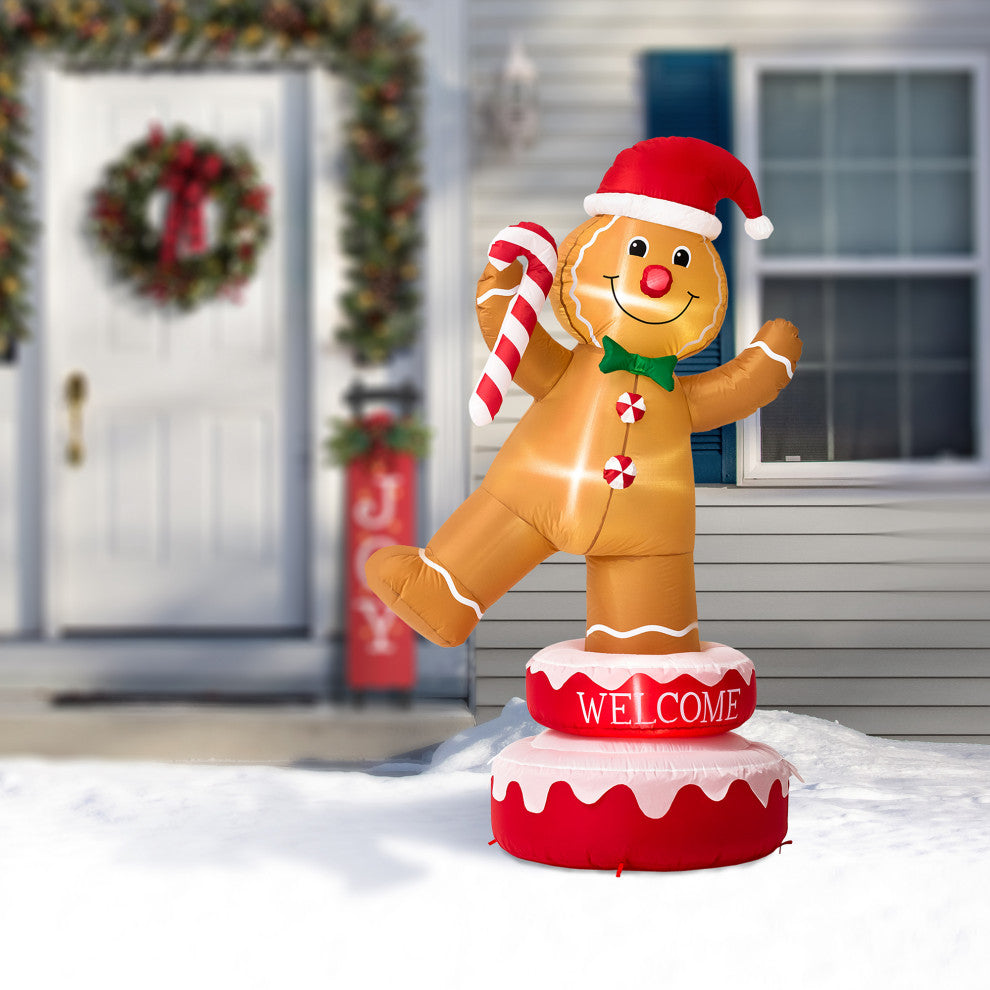 Inflatable Rotating Gingerbread Man Decor