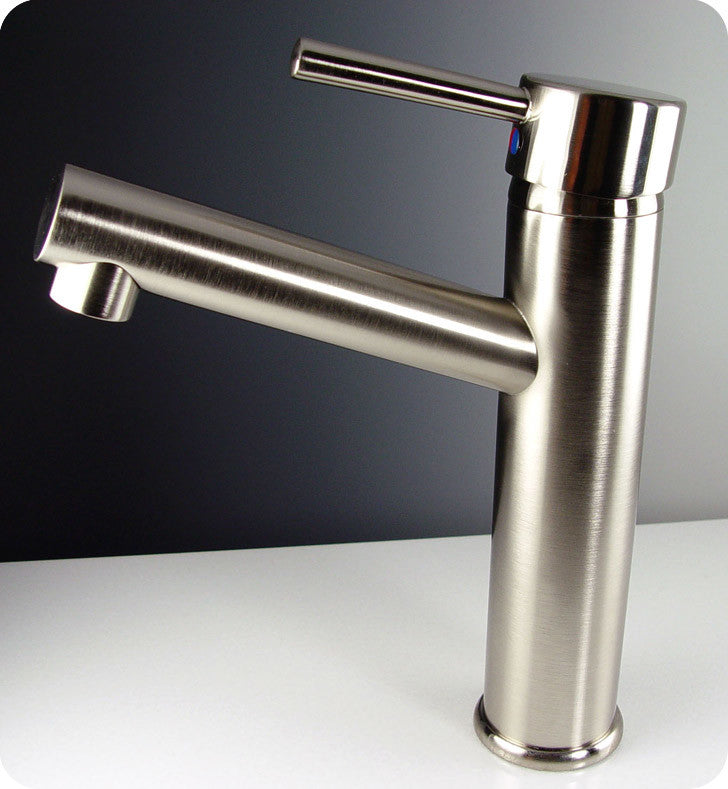 Fresca Savio Single Hole Mount Bathroom Vanity Faucet-Brushed Nickel