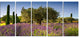 Beautiful Lavender and Olive Trees, Flower Canvas Wall Art, 60"x28", 5 Panels