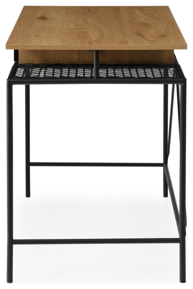 Loft Lyfe Mileena Desk, 1 Storage Drawer, Natural/Black 43.3Lx21.6Wx30H