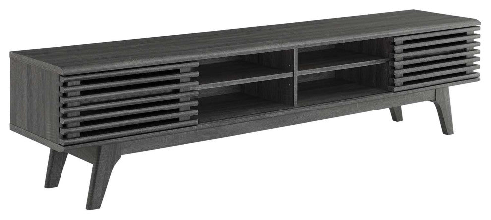Render 70" Entertainment Center TV Stand, Charcoal