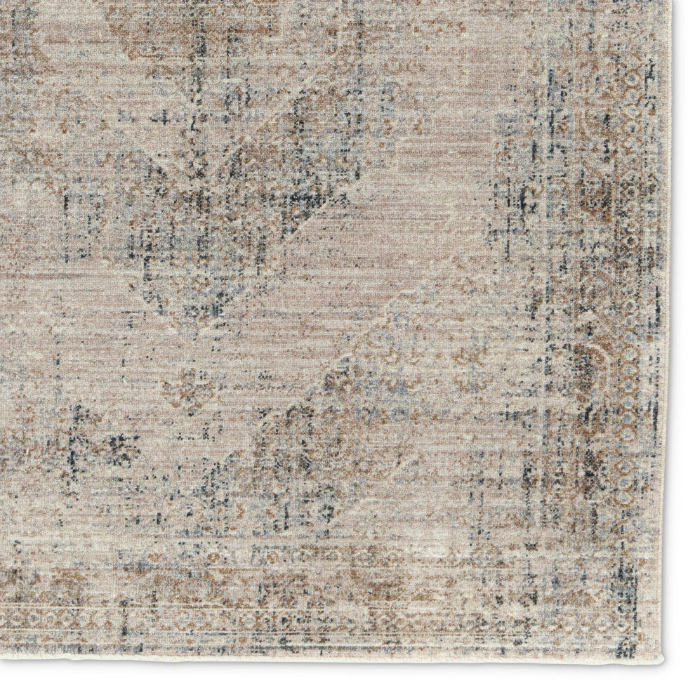 Vibe by Jaipur Living Adonia Medallion Taupe/ Blue Area Rug 4'X5'2"